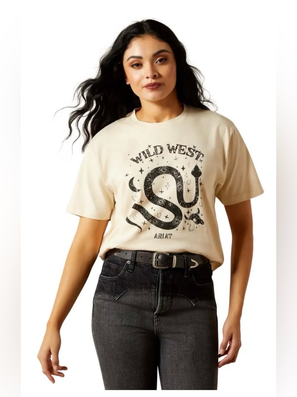 NWT‎ Ariat Wild West Snake Graphic Boyfriend Fit Tee XL Western Cotton Shirt